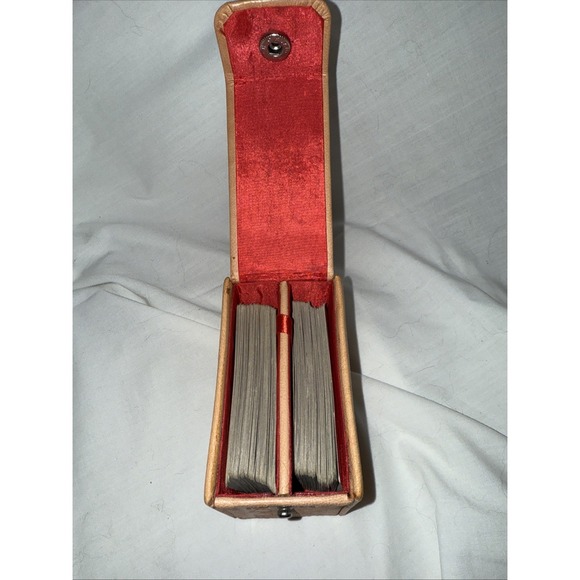 Vintage Egyptian Playing Card Holder With 2 Full Sets If Playing Cards Complete! - Picture 10 of 10